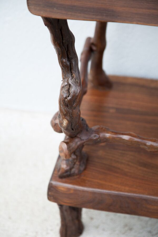 Table ceps de vigne et bois vintage