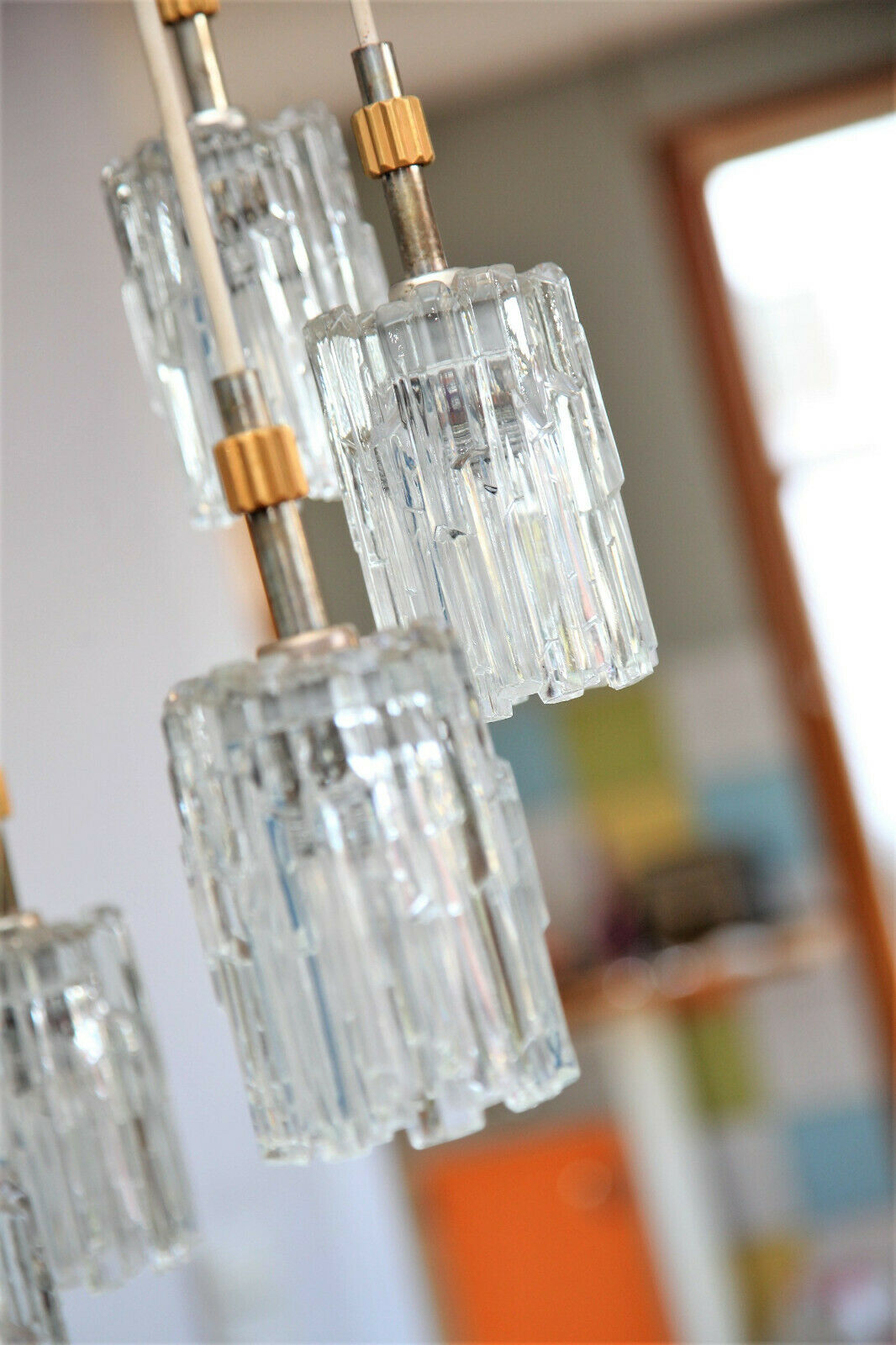 Modernist Crystal hanging 7 Fires, Germany 60s