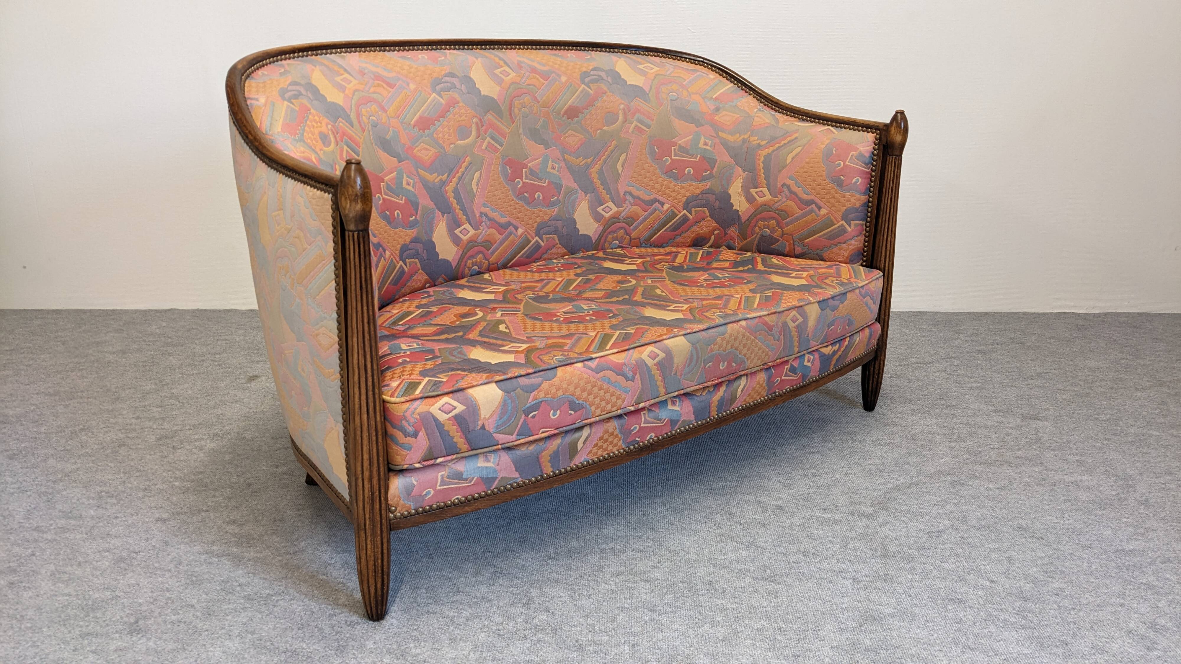 Art Deco gondola sofa, France circa 1920