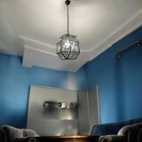 Etched Glass Light Pendant 1950’s