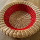 Rattan basket with red trim