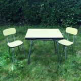 Yellow Formica table and chairs