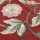 Tapis traditionnel bordeaux style Aubusson floral en laine tissé à la main en point de croix