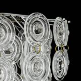 Small sparkling pendant light, chrome and crystal glass by Kinkeldey, Germany, 1970.