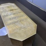 Table design vintage en laiton gravé par Roger Vanhevel