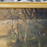 Pendants de scènes de chasse, huiles sur toile encadrées