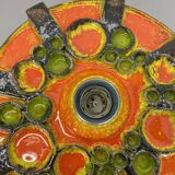 Cubic ceramic 31cm colorful "pop art" fat lava wall light element, germany, 1970