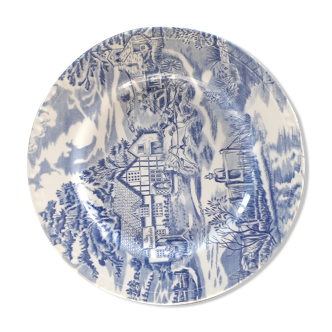 Lunéville ceramic plate, English cottage décor, blue