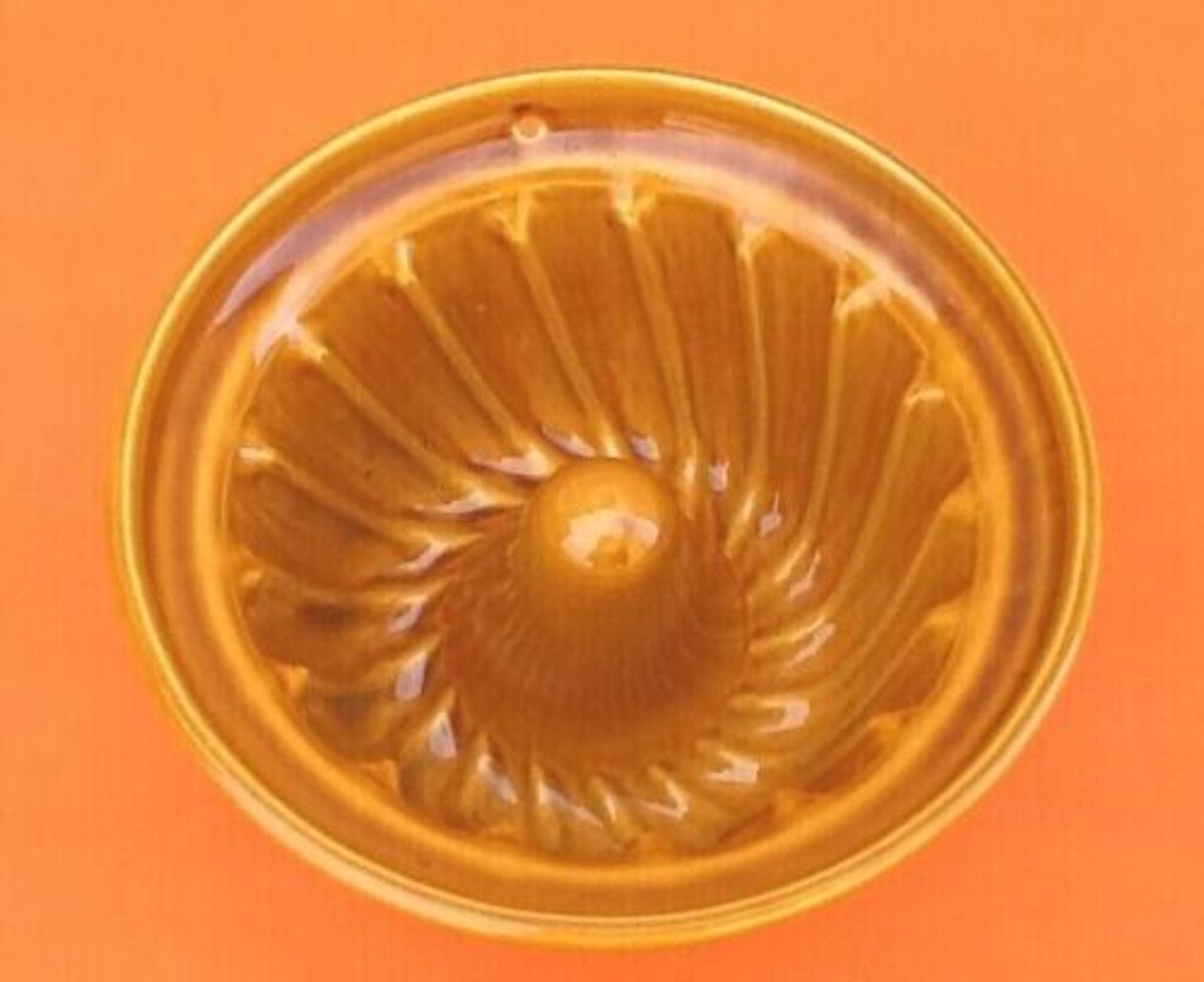 Kouglof mould traditional alsatian ceramic of high fluted and hollowed shape