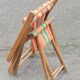 Folding canvas chair with stool, 1950s.