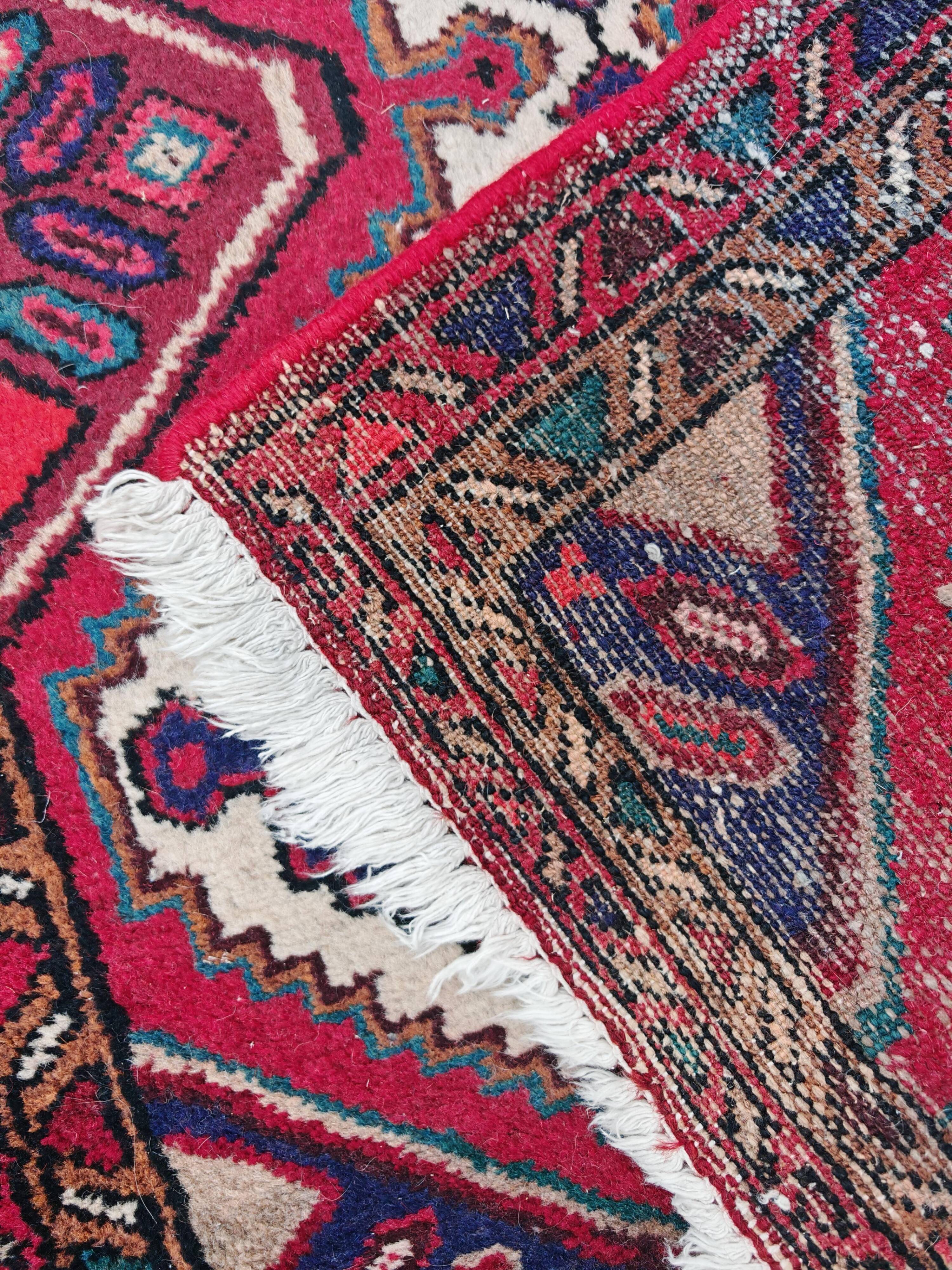 Vintage hand-knotted Hamadan runner rug from the 1960s.