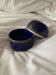 Ceramic pot and bronze blue flower old
