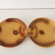Set of 6 Vintage Fish Plates Set: 1970s KIL Yugoslavia Retro Serving Dishes