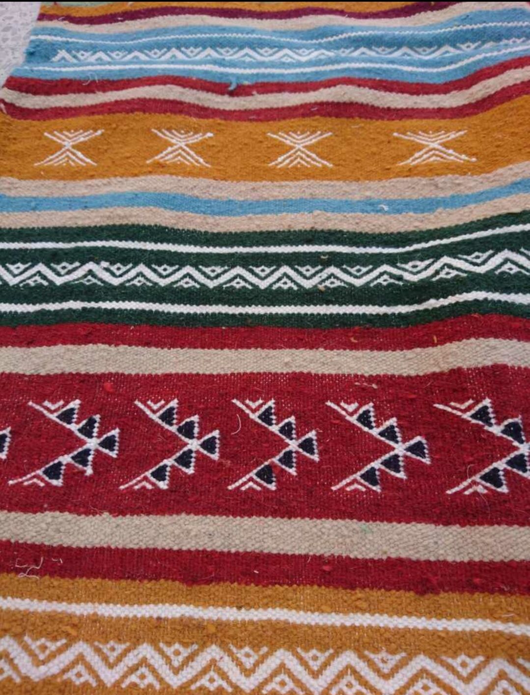 Carpet kilim multicolor wool handmade 195x115cm