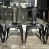 Lot of 6 chairs and two black Tolix armchairs in excellent condition.