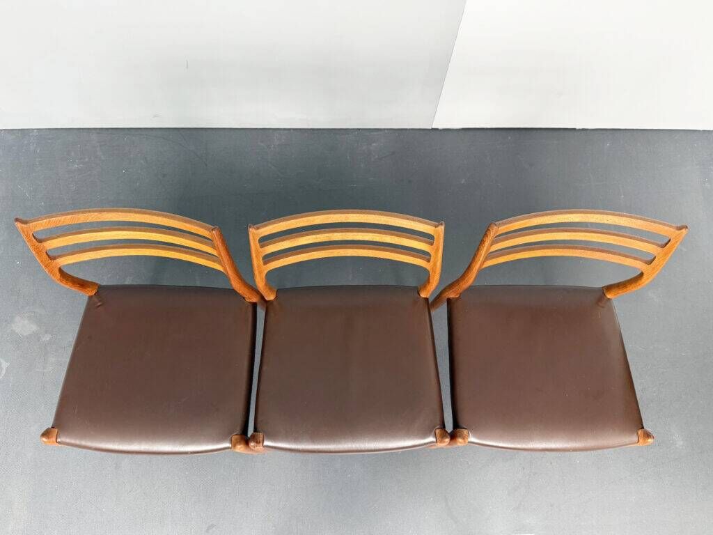 Set of 3 teak chairs, model 78 by Niels Otto Möller for JL Möllers Möbelfabrik, Denmark, 1960s