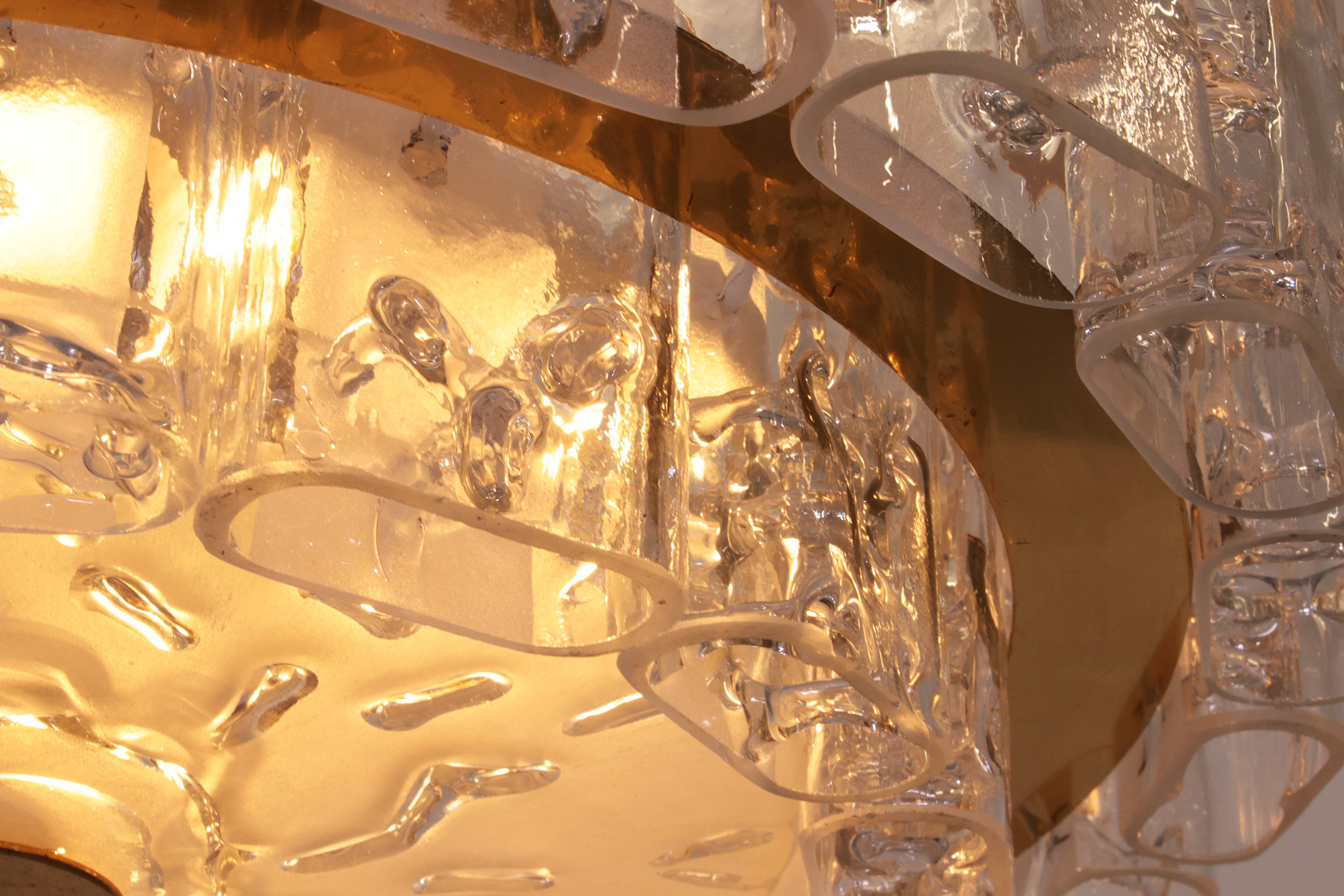 "Pair of Doria Leuchten Mid-Century Brass & Crystal Chandeliers, 1960s"