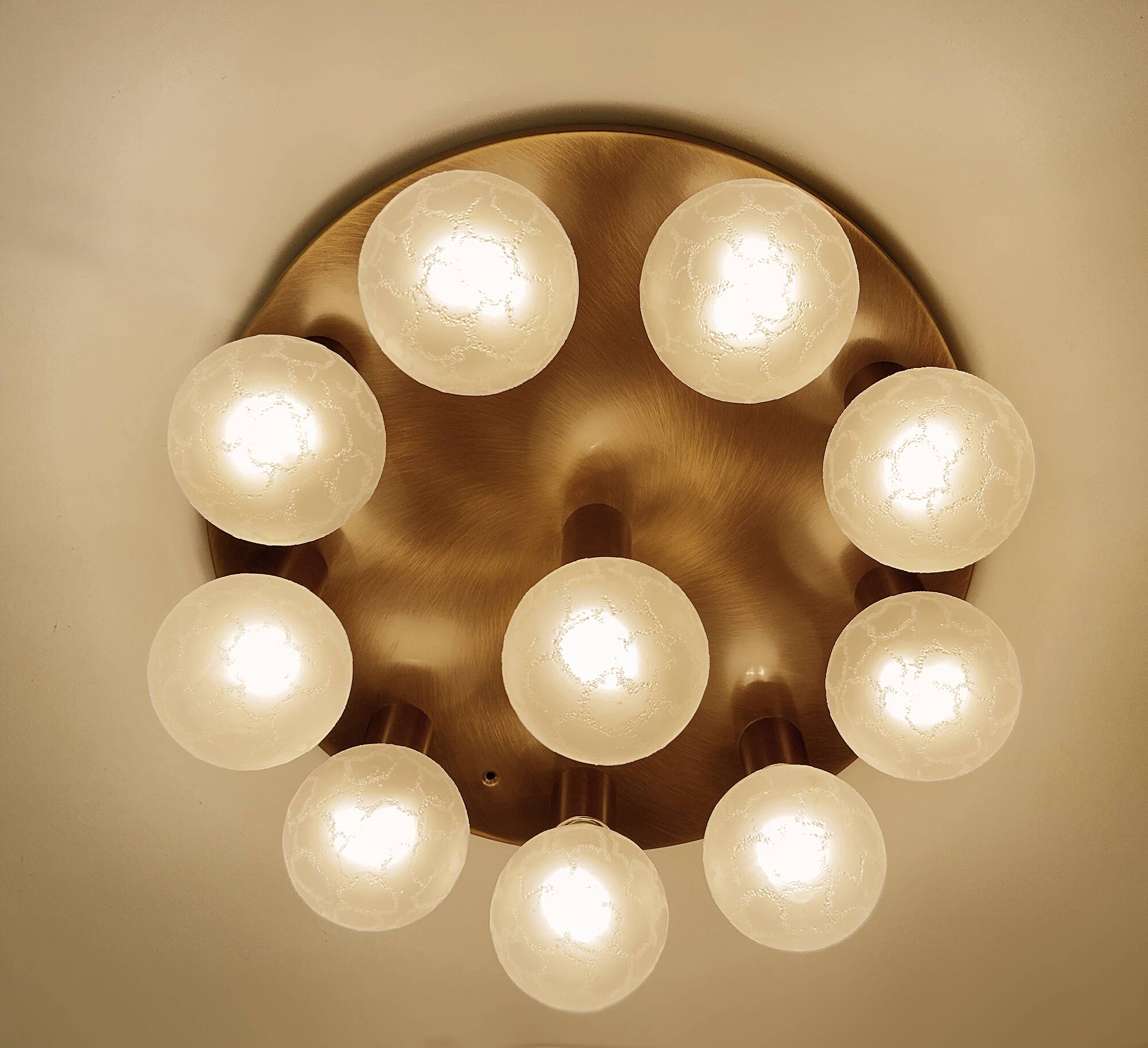 Large Vintage Brass Ceiling Light