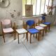 6 colorful 80s beech chairs