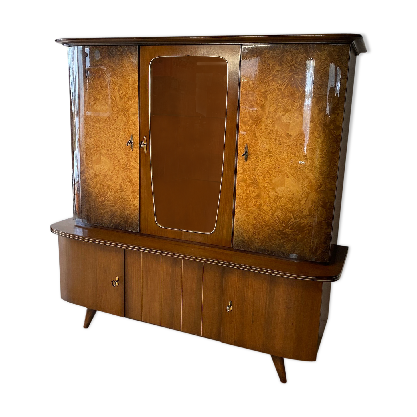 Buffet vintage 2 corps laqué pieds compas