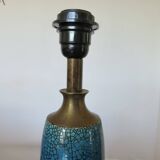 Blue and bronze crackle ceramic lamp