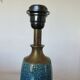 Blue and bronze crackle ceramic lamp