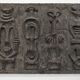 Sculptural anthropomorphic bas-relief by Venija Vučinić in plaster.