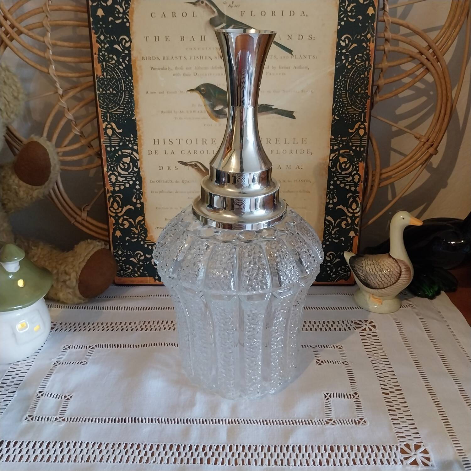 Vintage textured glass lampshade