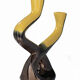 Vintage ceramic candle holder yellow and black Ceramidi Vallauris 1950