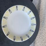 Hollow plate in enamelled ceramic FB number 63 design and vintage pattern