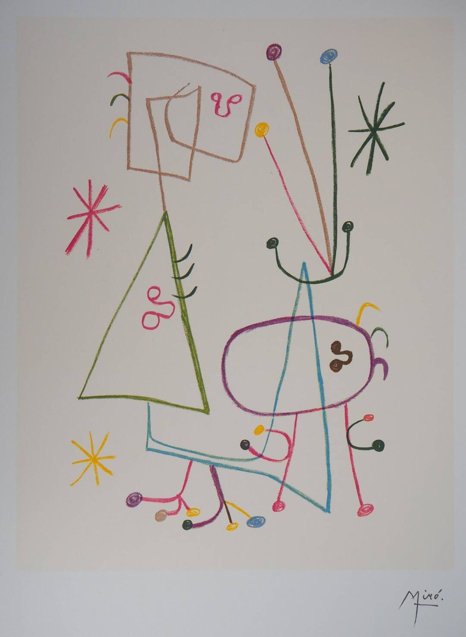 Joan Miró: Family with a Star - Signed Lithograph