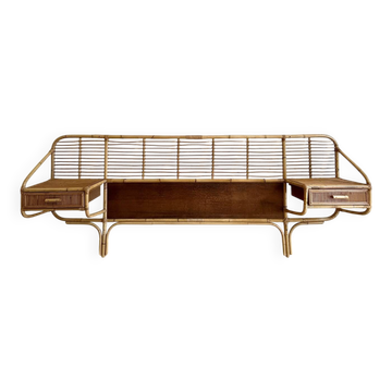 Vintage rattan headboard