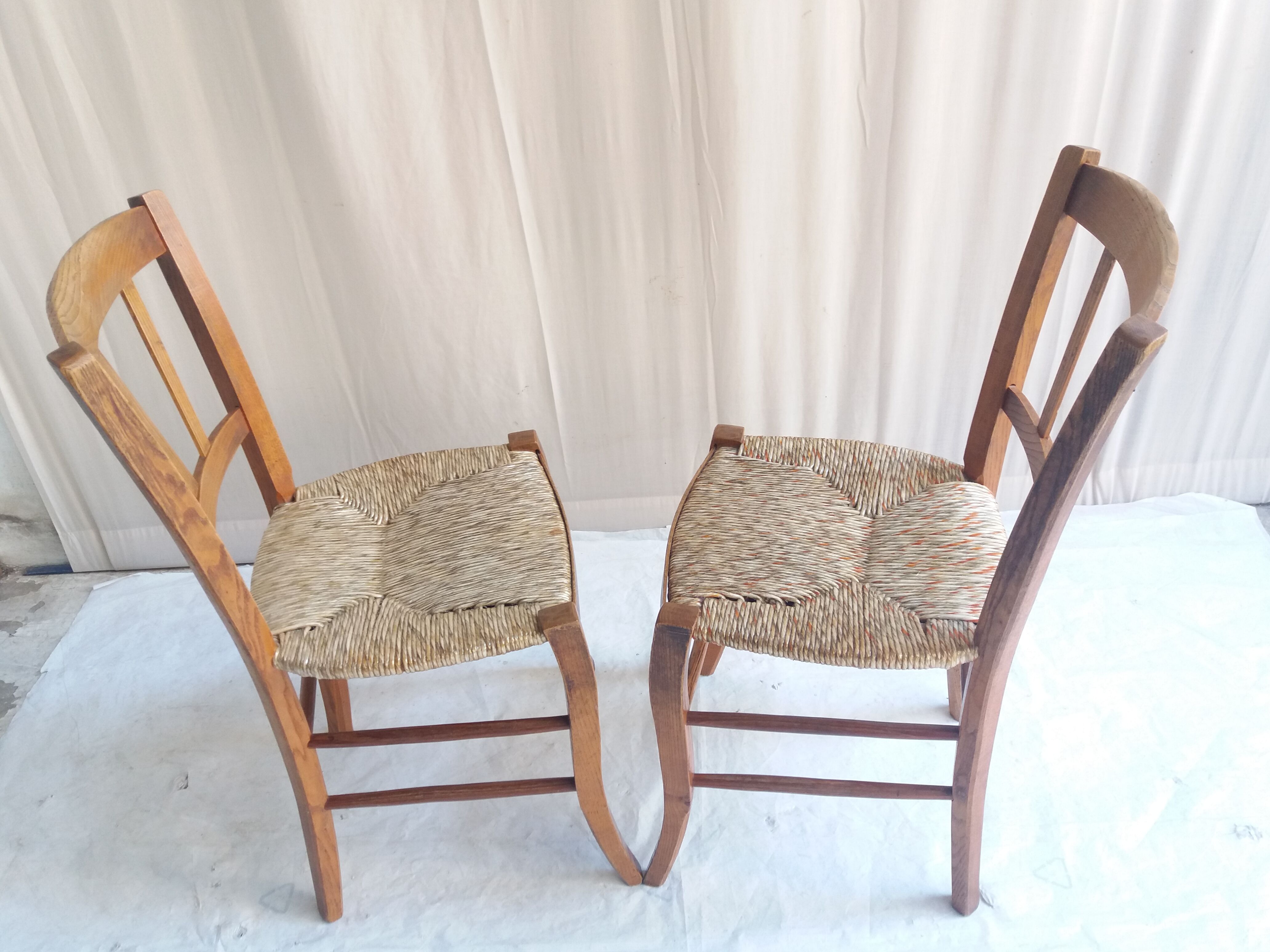 Pair of old paillees chairs