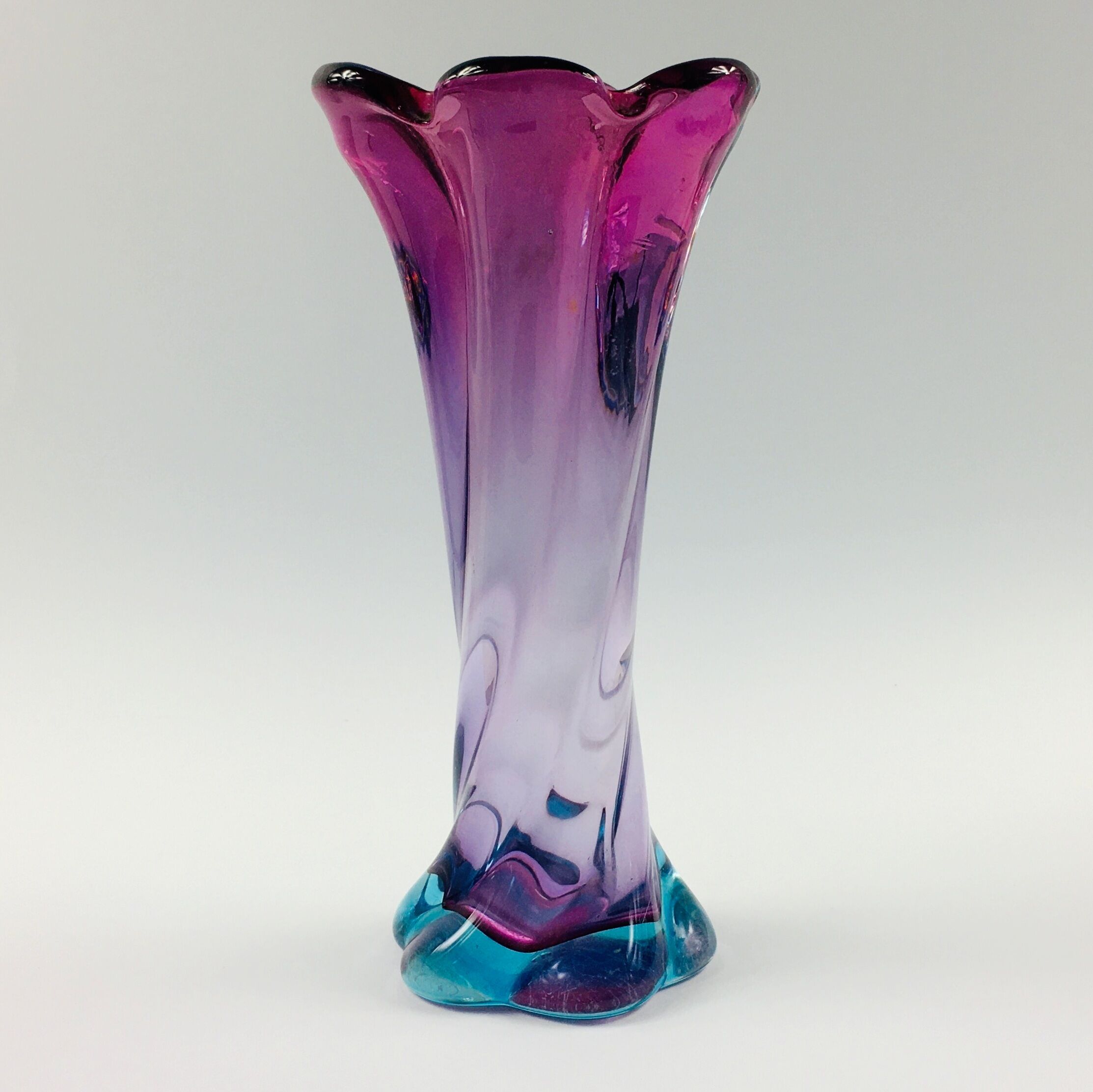 Mid-Century Twisted Murano Glass Vase from Made Murano Glass