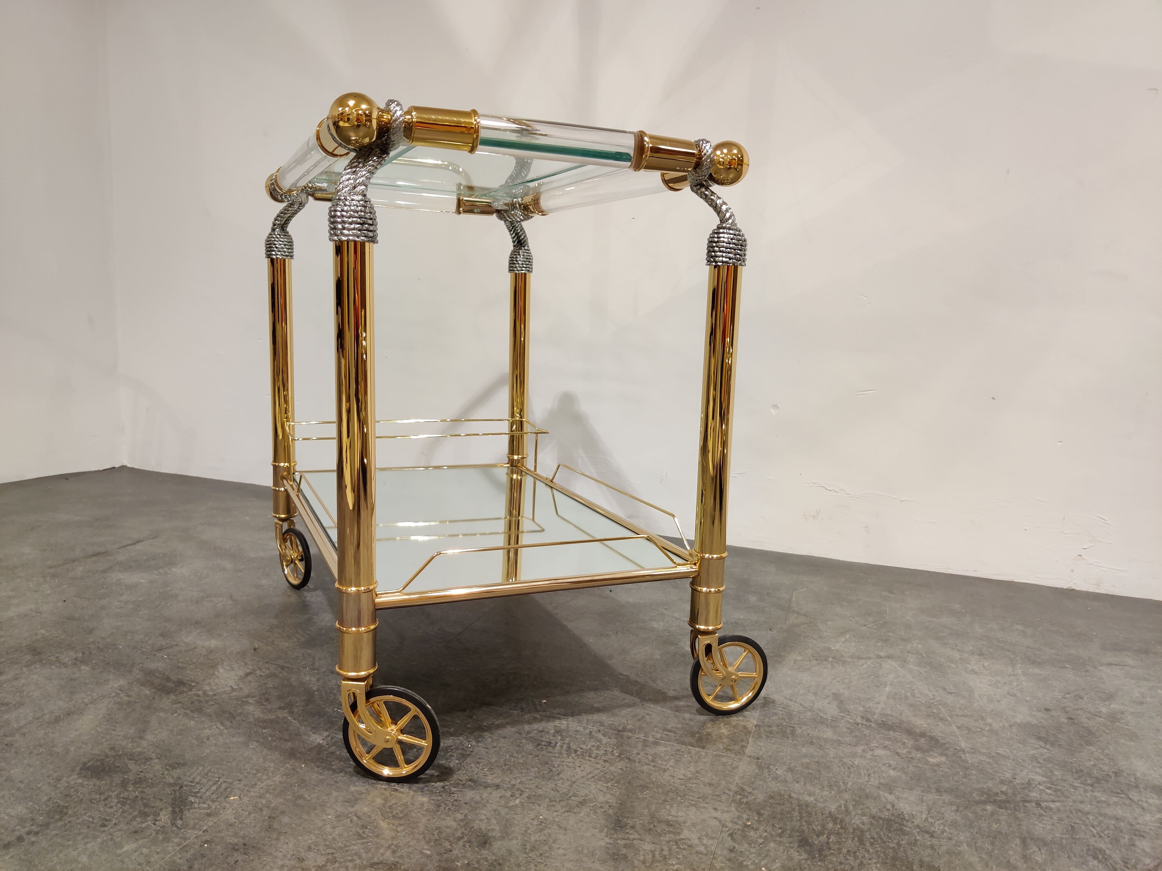 Vintage hollywood regency trolley, 1970s