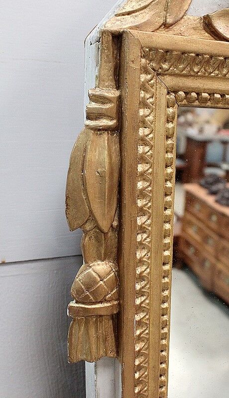 Golden wooden mirror, Louis XVI style - early 20th century