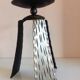 Brutalist candle holder tripod in golden metal / vintage 60s-70s