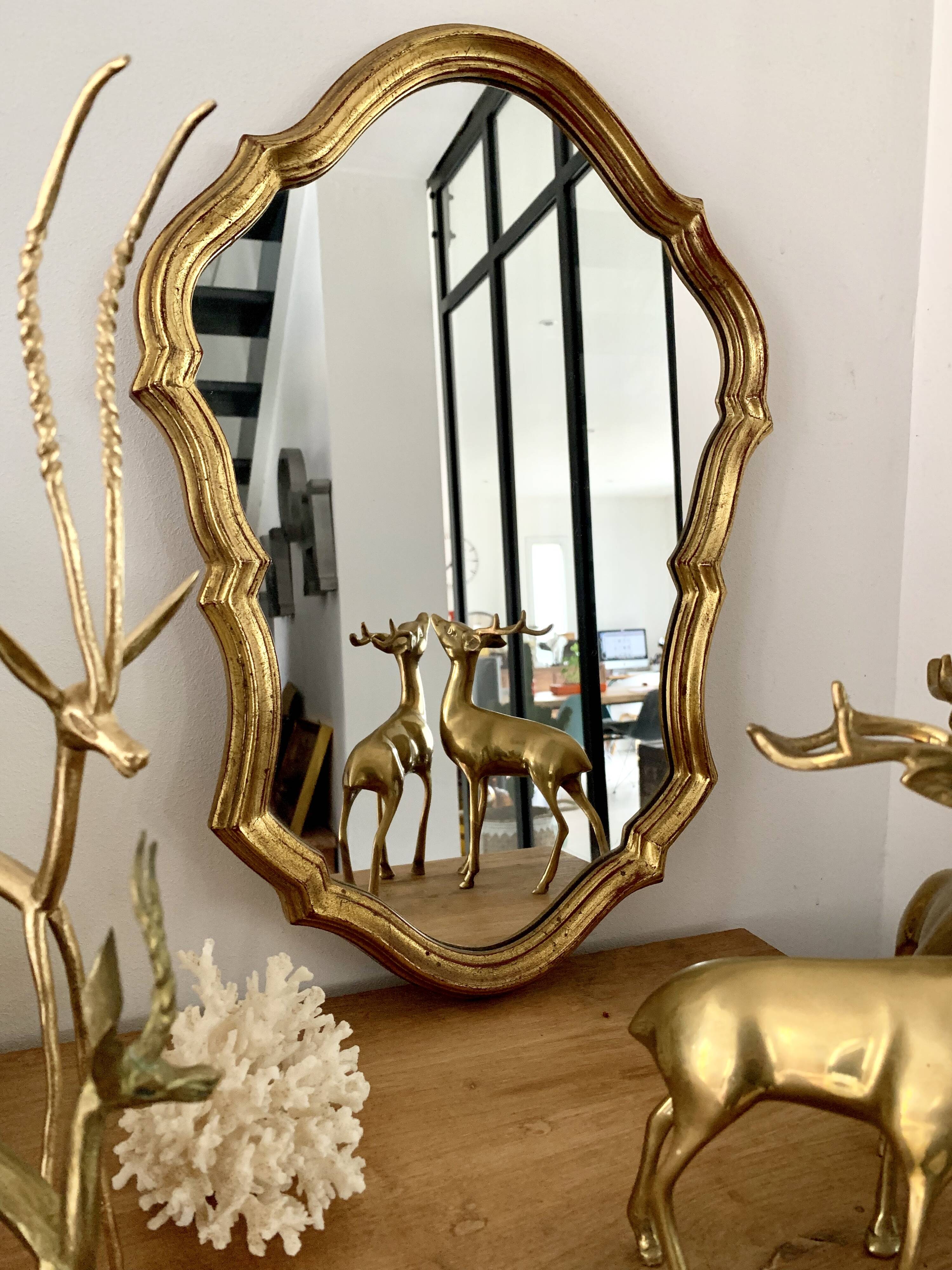 Old baroque gold mirror - 33x47cm