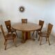 Large solid wood table 140 cm, vintage Scandinavian 70s design