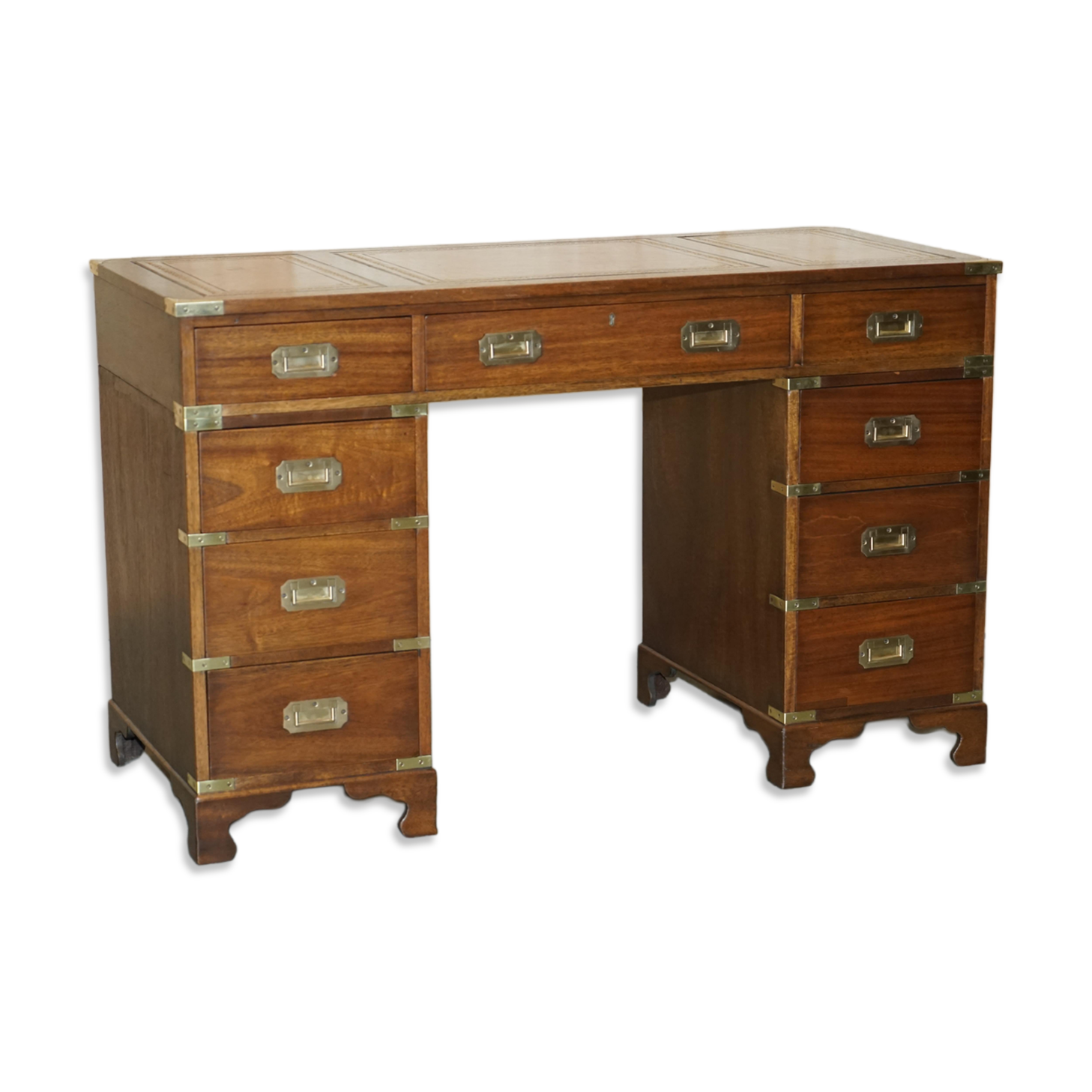 Restored leather military campaign desk Harrods Kennedy