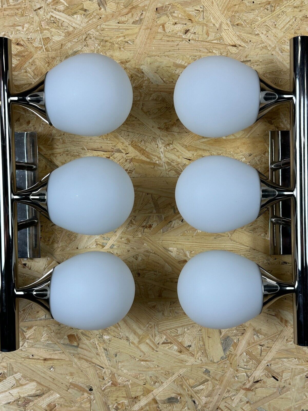 2x 60s 70s 6-bulb Sputnik wall lights by Kaiser Leuchten opal glass