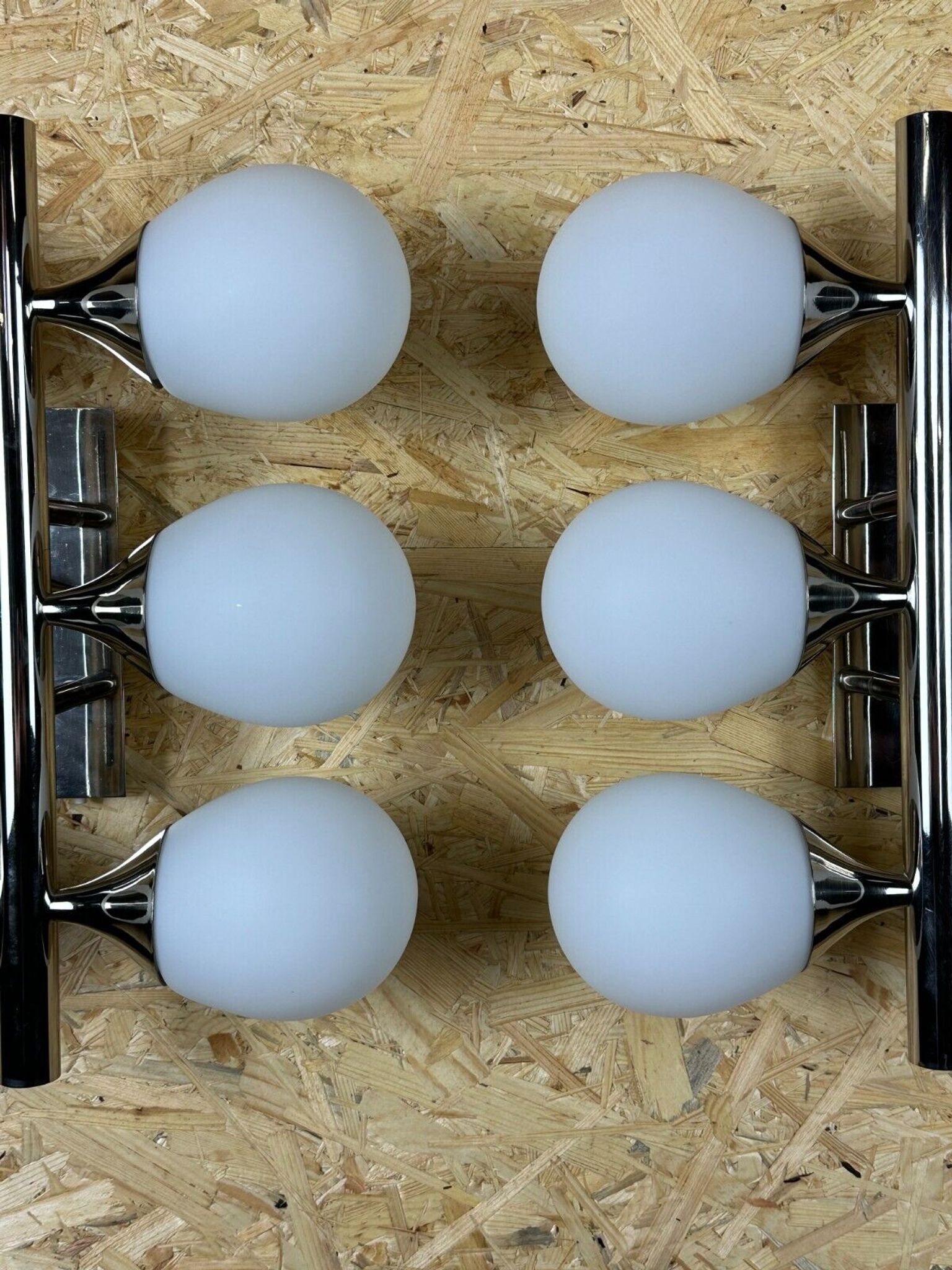 2x 60s 70s 6-bulb Sputnik wall lights by Kaiser Leuchten opal glass