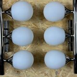 2x 60s 70s 6-bulb Sputnik wall lights by Kaiser Leuchten opal glass