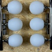 2x 60s 70s 6-bulb Sputnik wall lights by Kaiser Leuchten opal glass