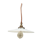Suspension opaline blanche câble cuivre pailleté
