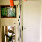 Lampadaire original deux spots orange 1970