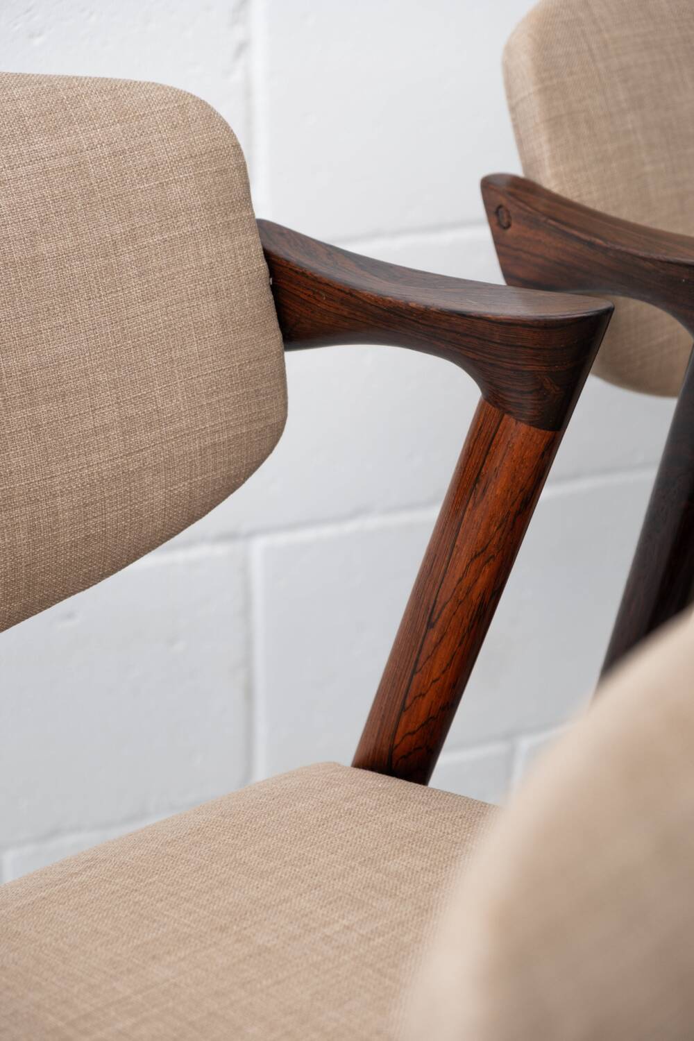 Dining chairs in rosewood, model 42, by Kai Kristiansen.