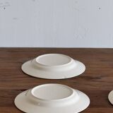 Set of 6 large soup plates with blue flower frieze pattern