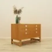 Danish oak and ash veneered chest of drawers with extendable top, 1970s