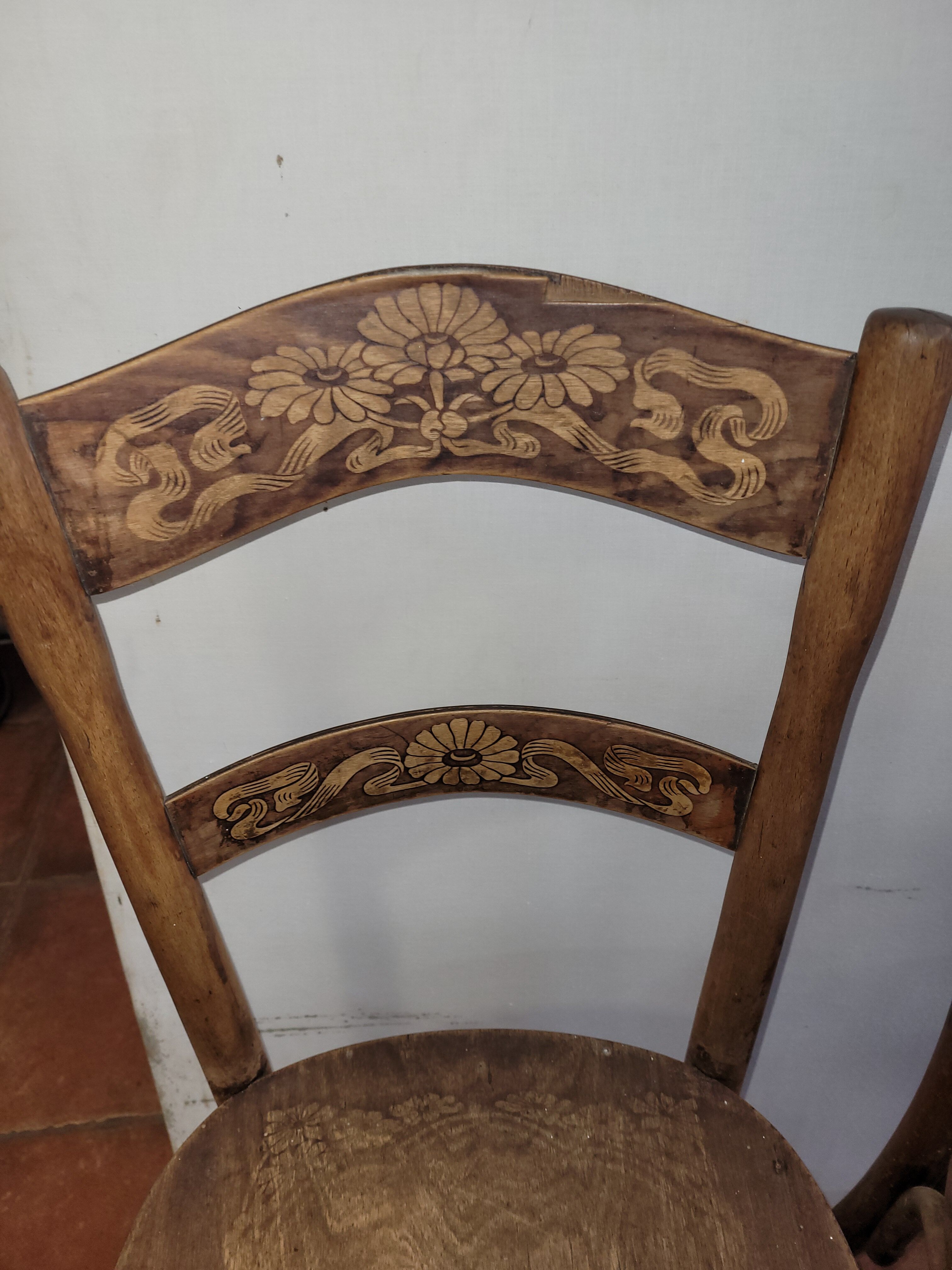 4 antique bistro chairs